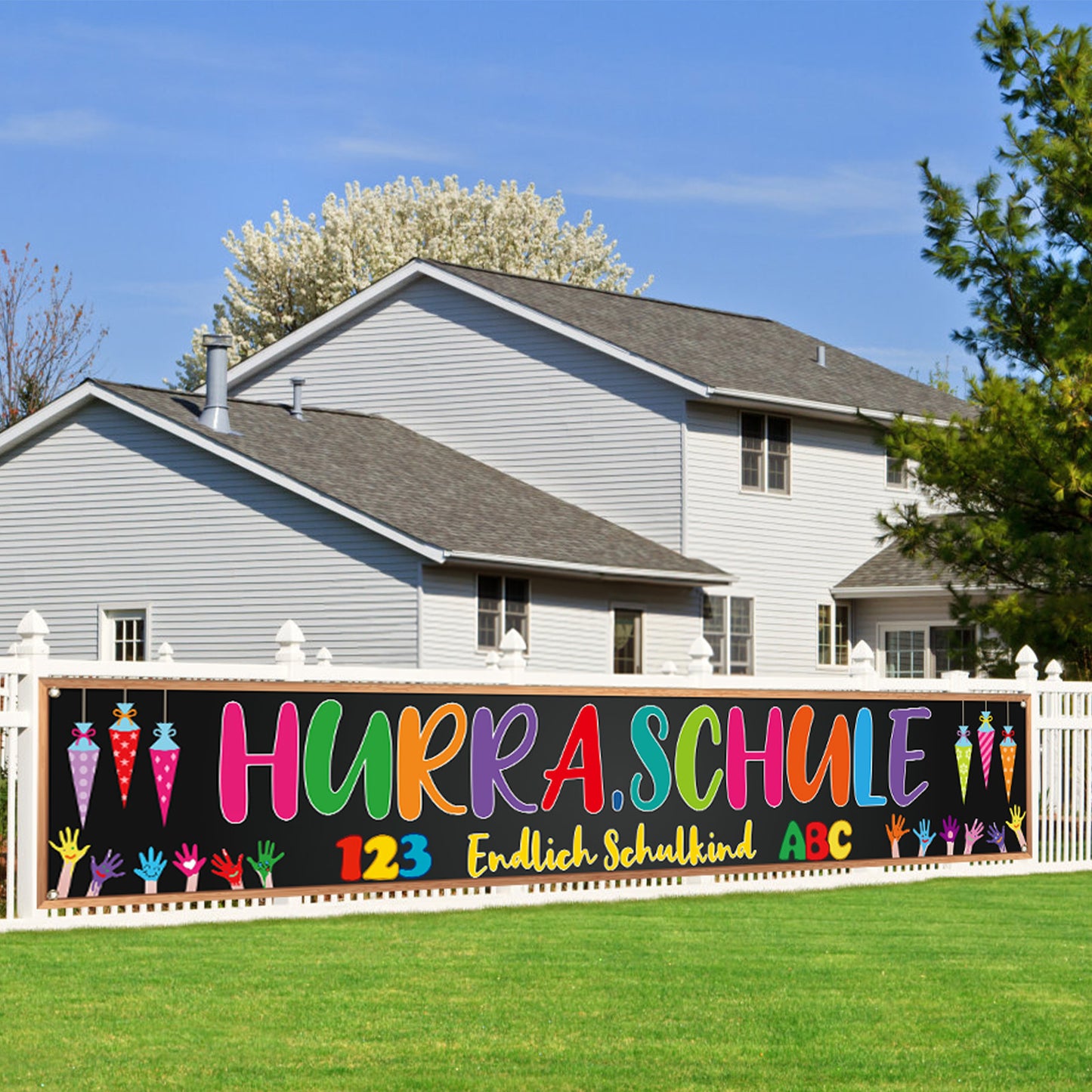 “Finally A Schoolkid” Banner—Decorative Banner For First Day Of School & Back-to-school—party Supplies Set