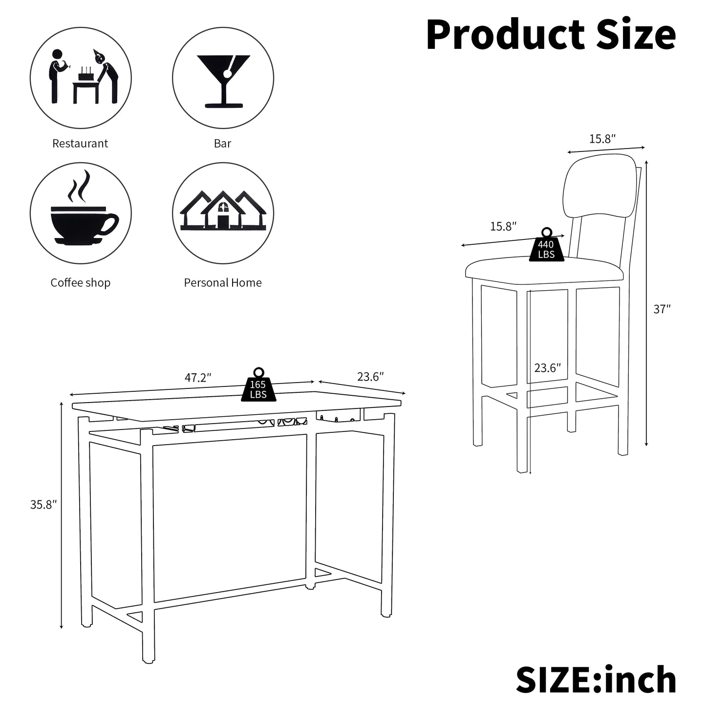 Modern Dining Table And Chairs For 2, Marble Finishes Dining Table Set With 2 Upholstered Chairs, Kitchen Table Set Bar Pub Set For Breakfast Nook, Dining Room, Rustic Black, Grey Chair