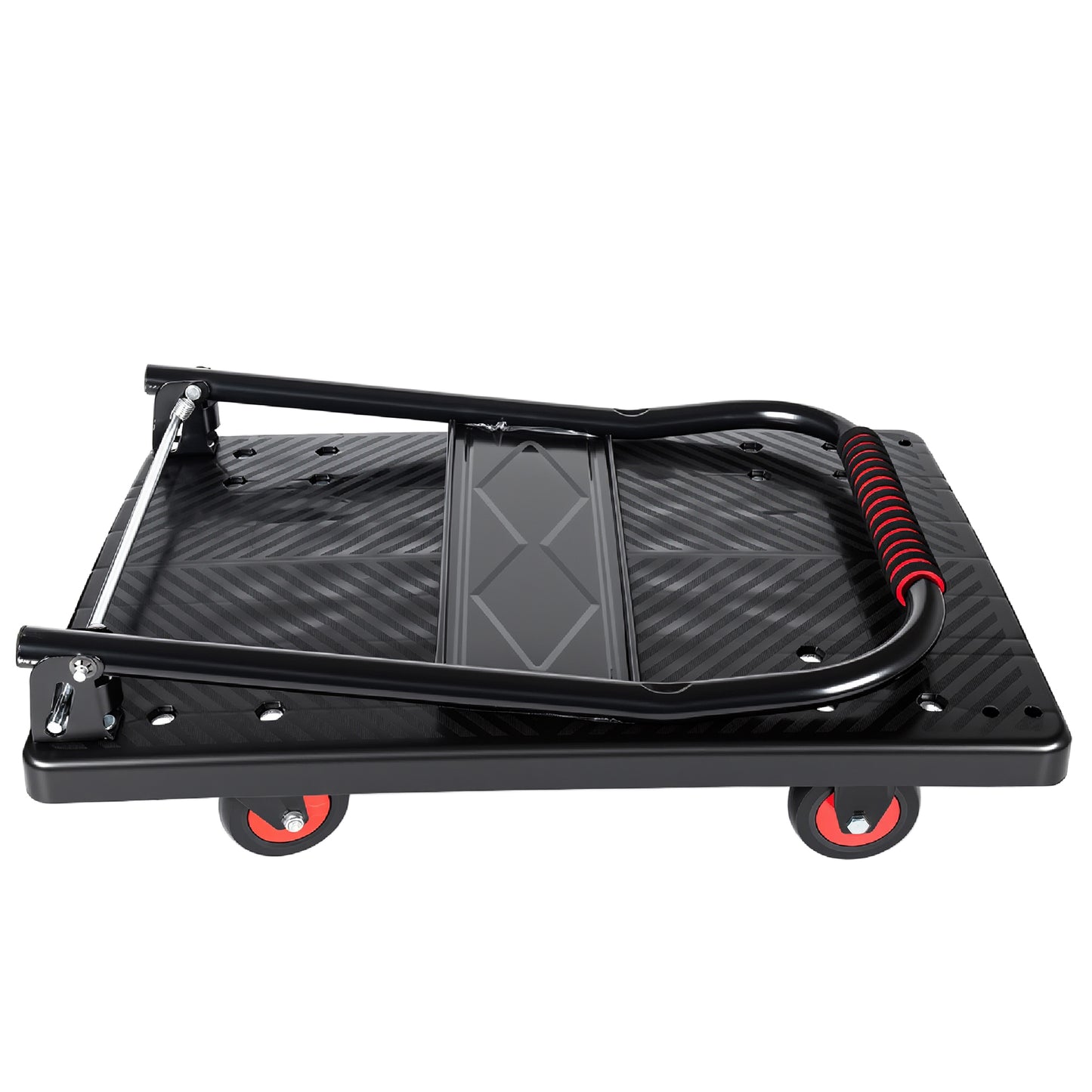 28- 3 4  Long X 18- 3 4  Wide Platform Truck  Foldable Handcart With 4  TPR 360- Degree Silent Wheels  330lbs Heavy- Duty Push Dolly Cart  4 Steel Load- Bearing Beams For Warehouse Garage Home Use
