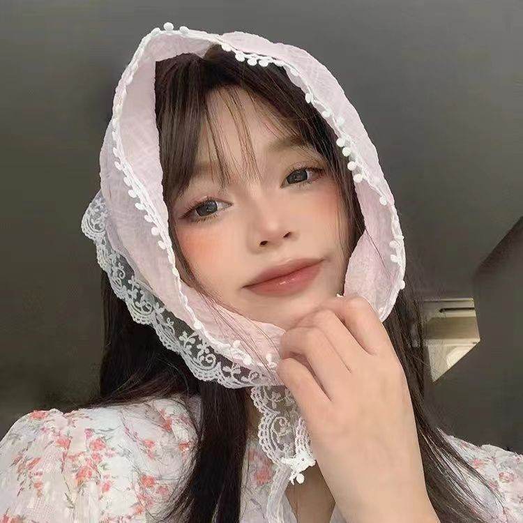 Lace Triangle Shawl Can Be Tied Hair Accessories Summer Ladies