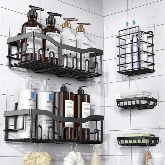 Set Of 5 Shower Caddies For Kitchen Bathroom Storage, Large Capacity Rustproof Stainless Steel Bathroom Caddy