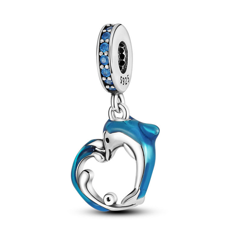 Fashion White Copper Silver Plated DIY Bracelet Jewelry Accessories Beads Pendant