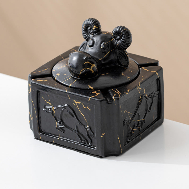 Ceramic Ashtray With Lid Home And Office Decoration