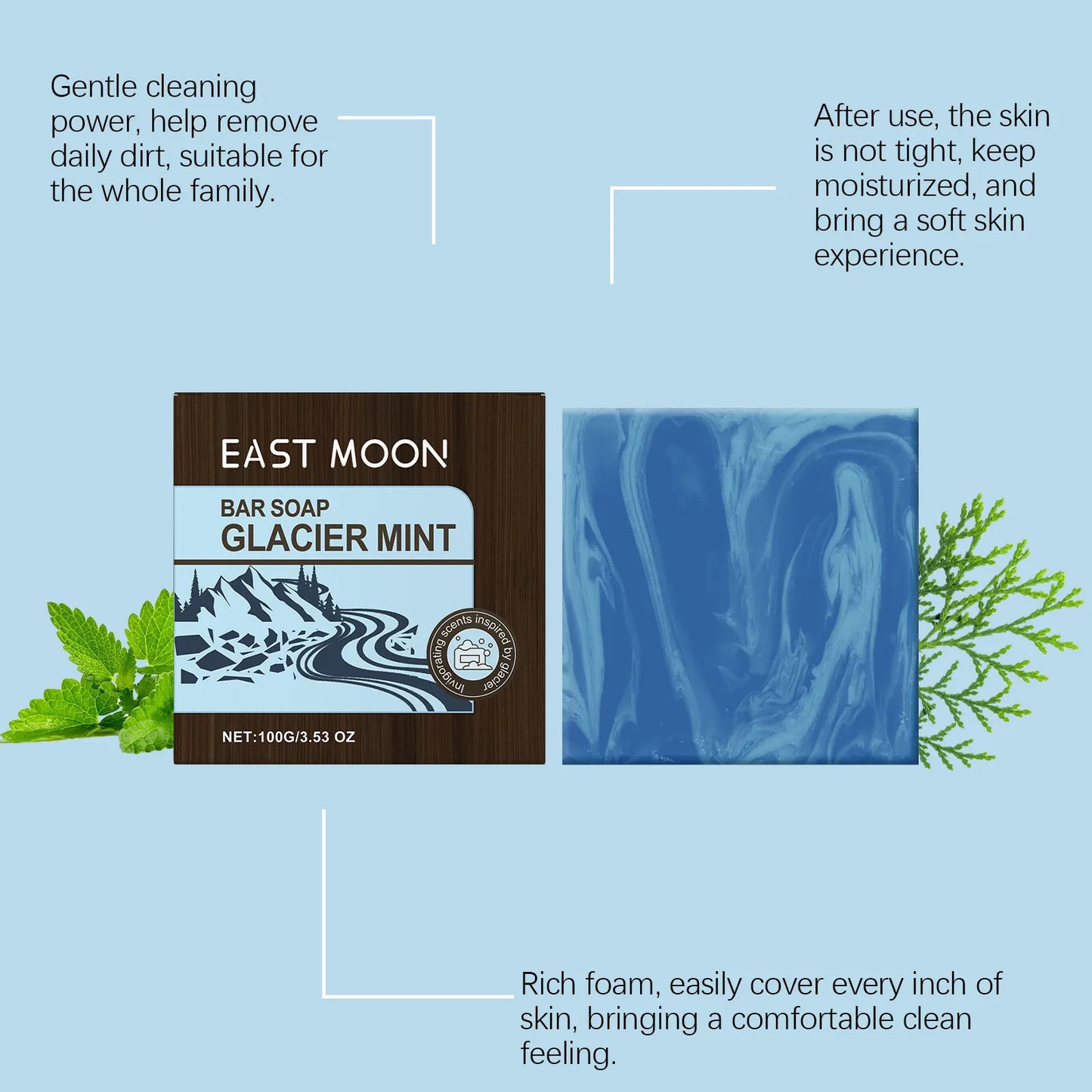 East Moon Glacier Mint Refreshing Body Cleansing Soap | Arvou
