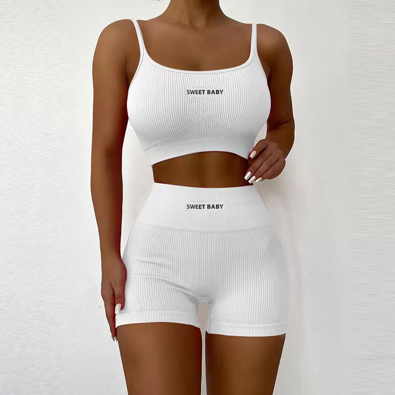 New High Waist Peach Yoga Suit Women