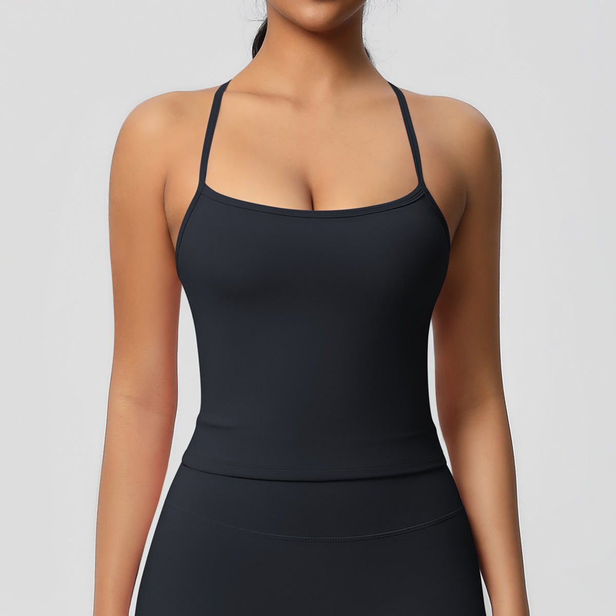 Double-sided Brushed Pure Color Tight Beauty Back Exercise Vest
