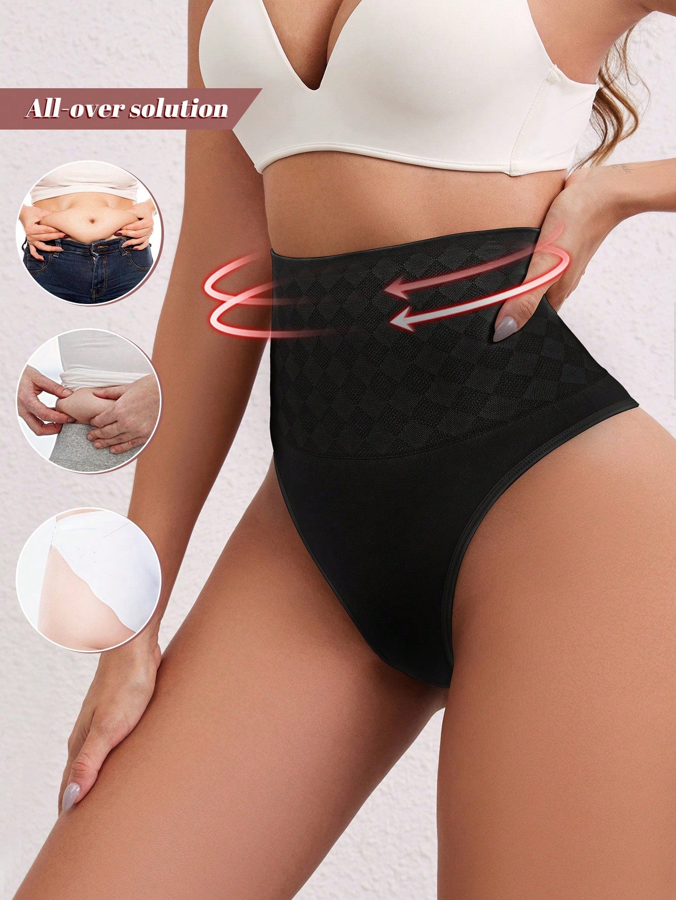 High-Waisted Shapewear Thong Tummy Control Butt Lifter Full Body Slimming Seamless Body Shaper