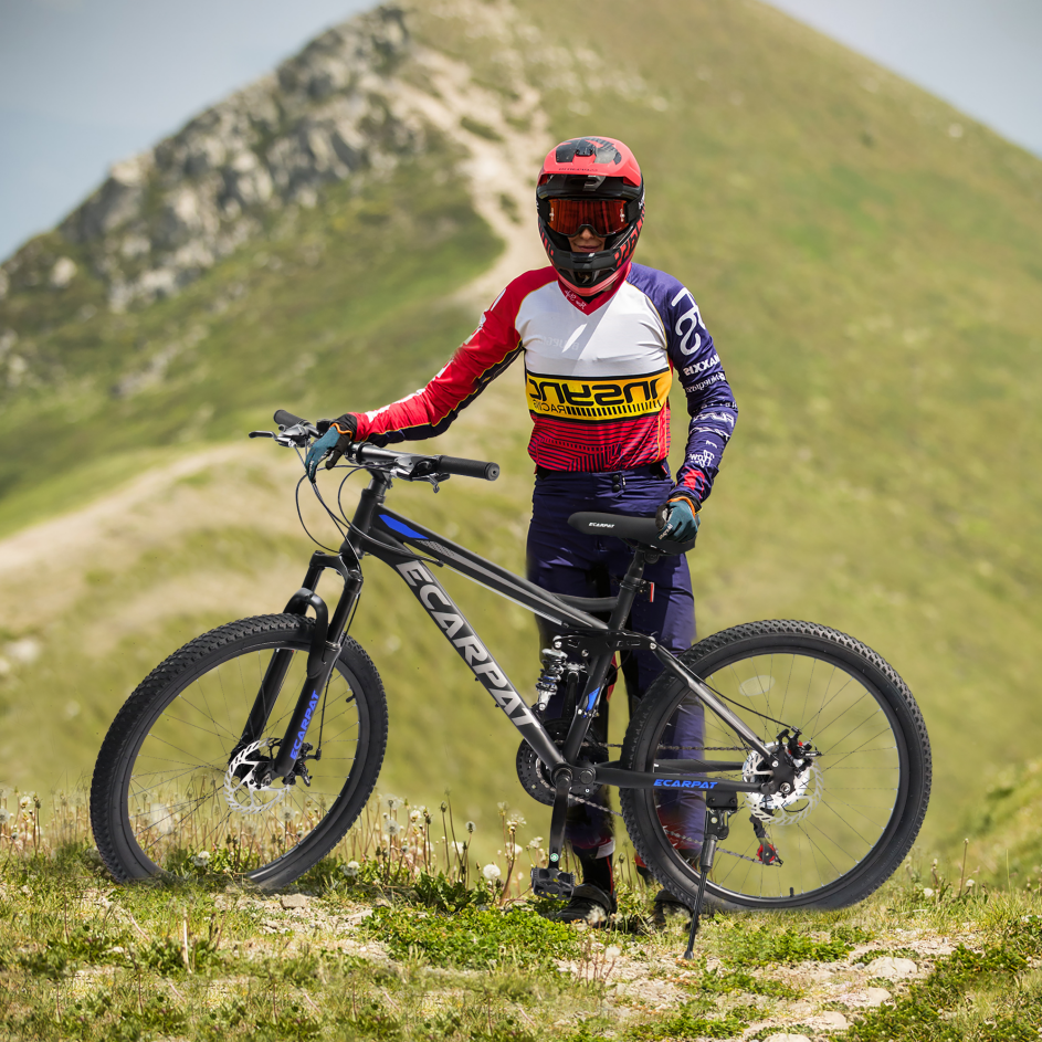 A2760 27.5 Inch Full Suspension Mountain Bike, Front And Rear Dual Shock Absorbers, Mechanical Disc Brakes, 21-Speed, Suitable For Men And Women, Ideal For Travel And Fitness Enthusiasts