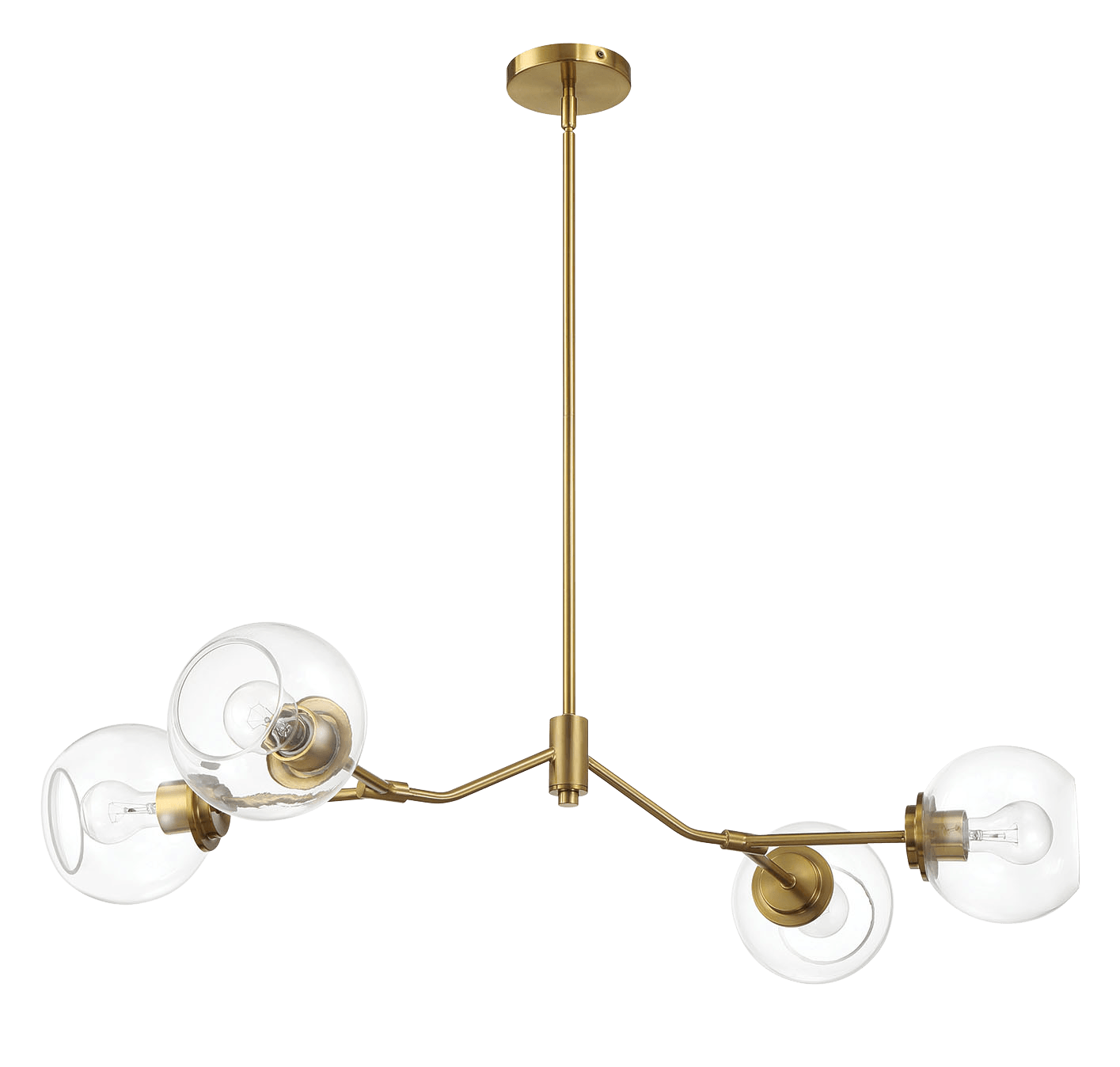 Jewel Four Lights Modern Farmhouse Chandelier Ceiling Hanging Light Fixture For Kitchen Island Dining Room 36  L X20  W X7.25  H With Clear Glass