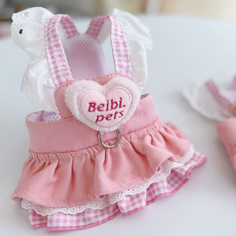 Pet Cat And Dog Clothing Thin Denim Harness Dress