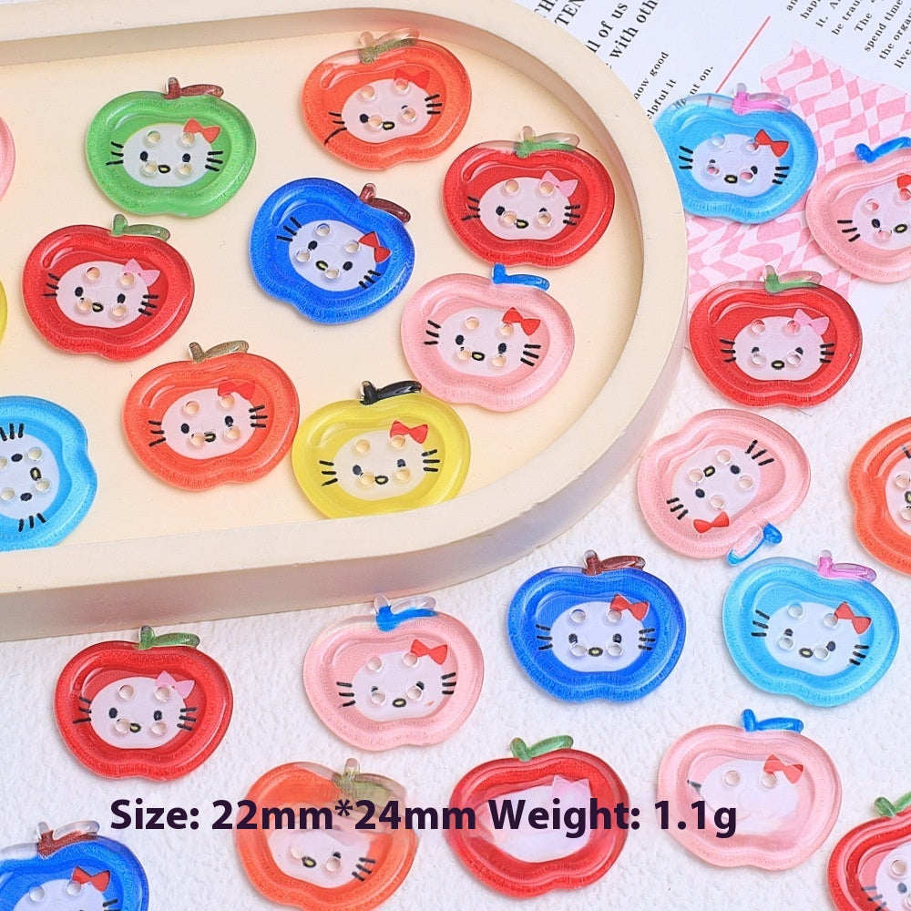 Cartoon Transparent Buttons Handmade Cream Glue Accessories Resin Ornament