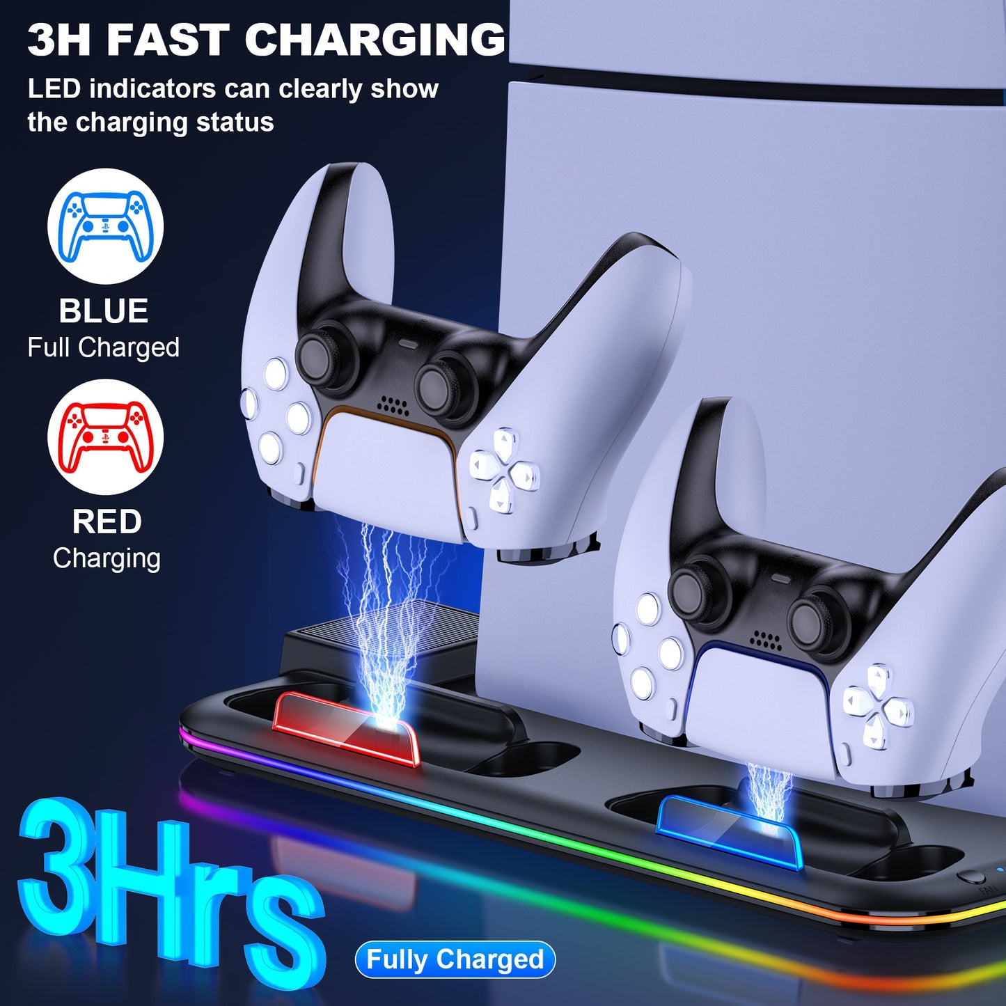 Slim Stand PS5 Controller Cooling Station
