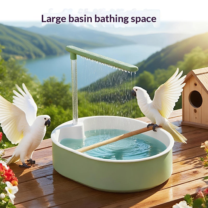 Automatic Cycling Water Spray Parrot Bird Bath Tub