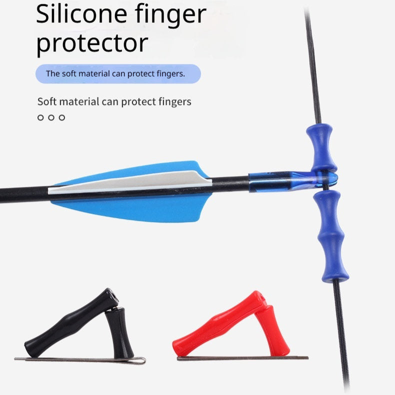 In-stock Wholesale Outdoor Archery Silicone Finger Tab With Roller