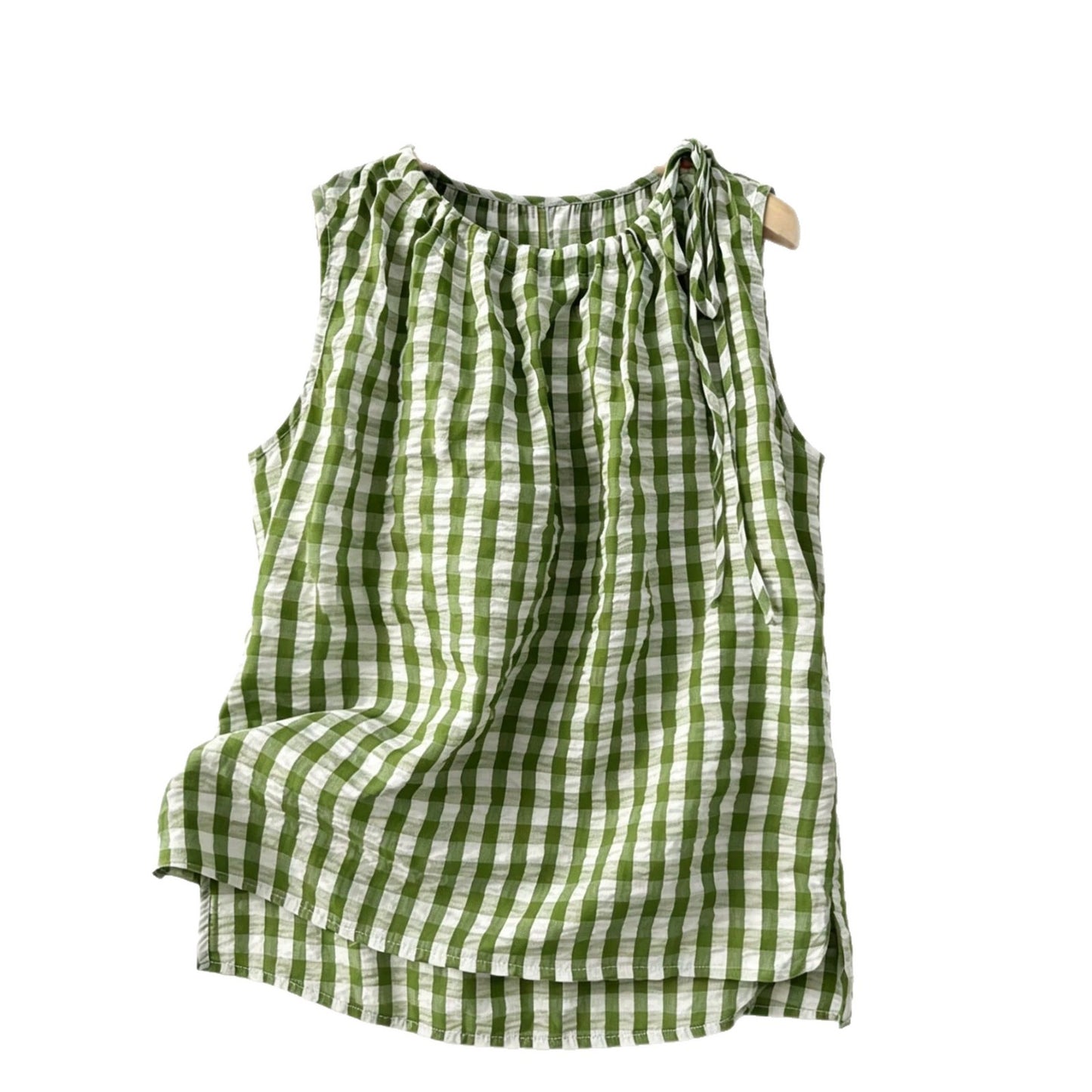 Womens Fashion Casual Sleeveless Plaid Top