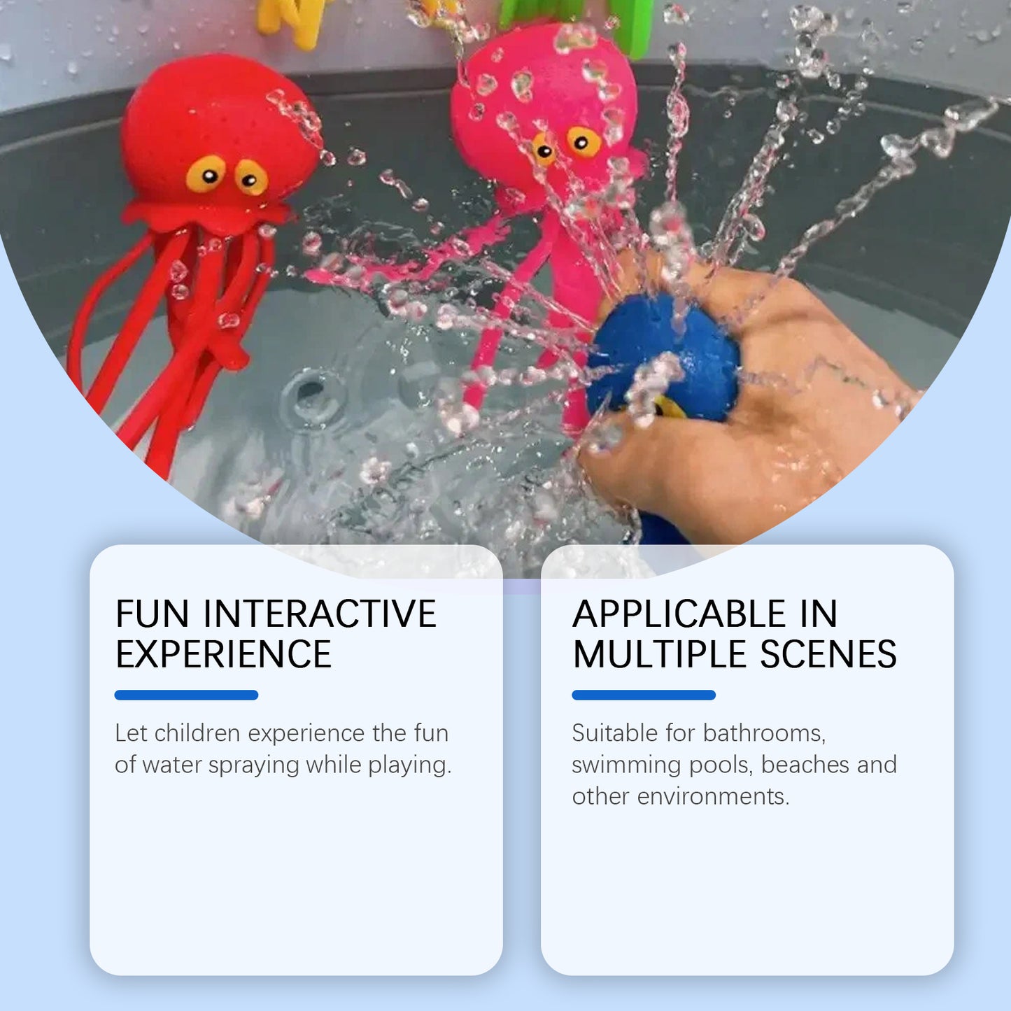 Water Spraying Octopus Squeeze Bath Toy, Kids Squirt Water Toy For Bathtub Pool Beach Outdoor Water Play