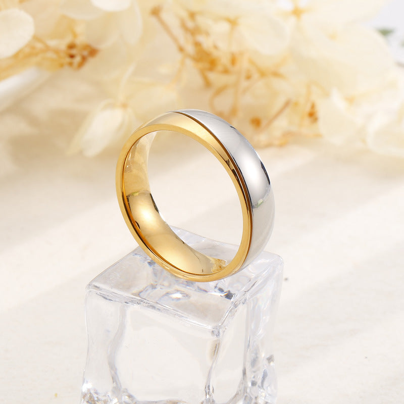 Korean-style Designed Titanium Steel Engagement Rings For Couples