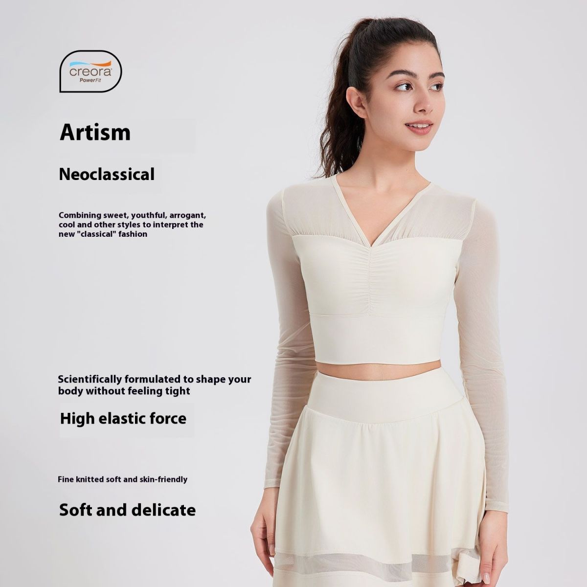Women's Fashion Mesh With Chest Pad Yoga Clothes Long-sleeved Top