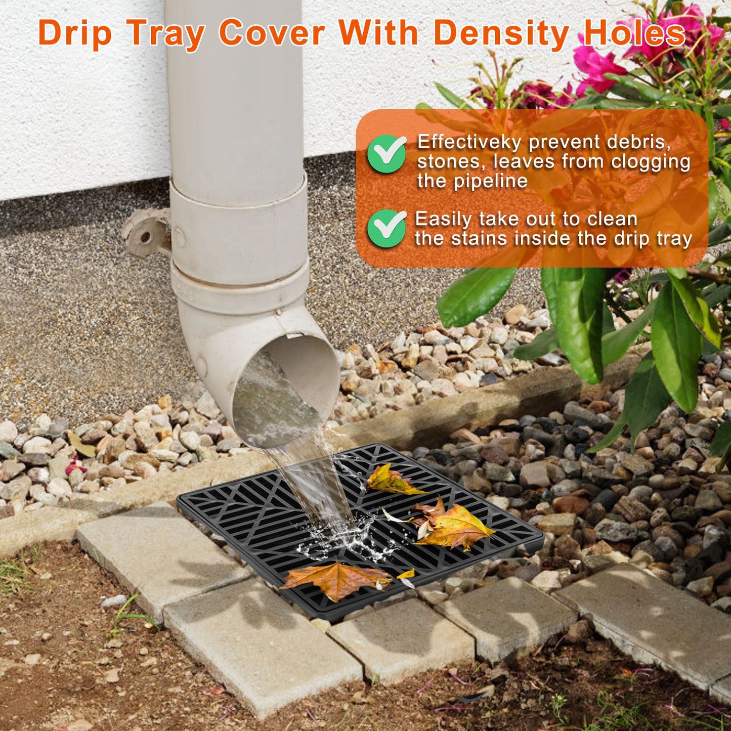 2Pcs Gutter Downspout Extension For Spring Summer Home Innovation Low Profile No Deep Digging Catch Basin Downspout Extender With 4.9FT Flexible Extendable Hose For House Foundation Protection