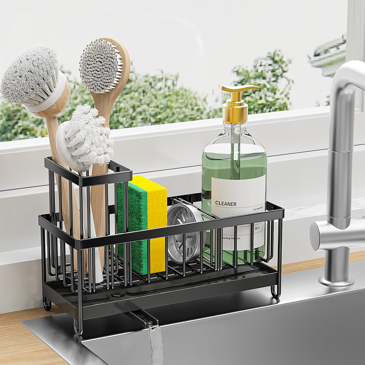 Kitchen Sink Rack Sponge Holder Soap Dish Drain Storage Organizer Dishcloth Brush Holder