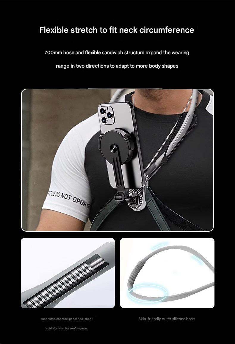 Magnetic Neck Strap Mount For Mobile Live Streaming With Anti-Shake Shooting Original-Angle Action Camera Mount For Cycling Photography