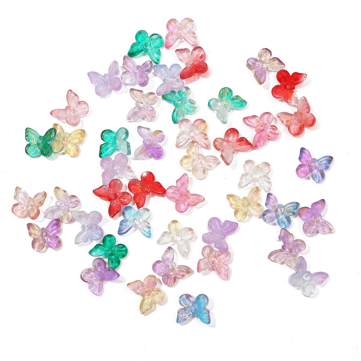 10 Czech Glass Small Butterfly Antique Accessories