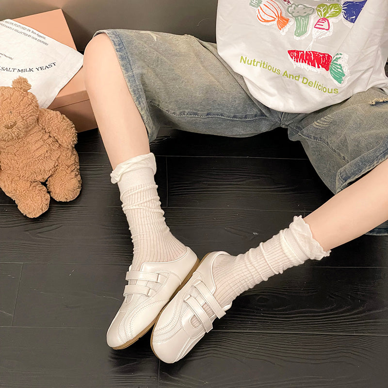 2026 New Spring Summer Women Lightweight Low Cut Shoes, Round Toe Velcro Mesh Sport Casual Sneakers, Foot Slimming Design