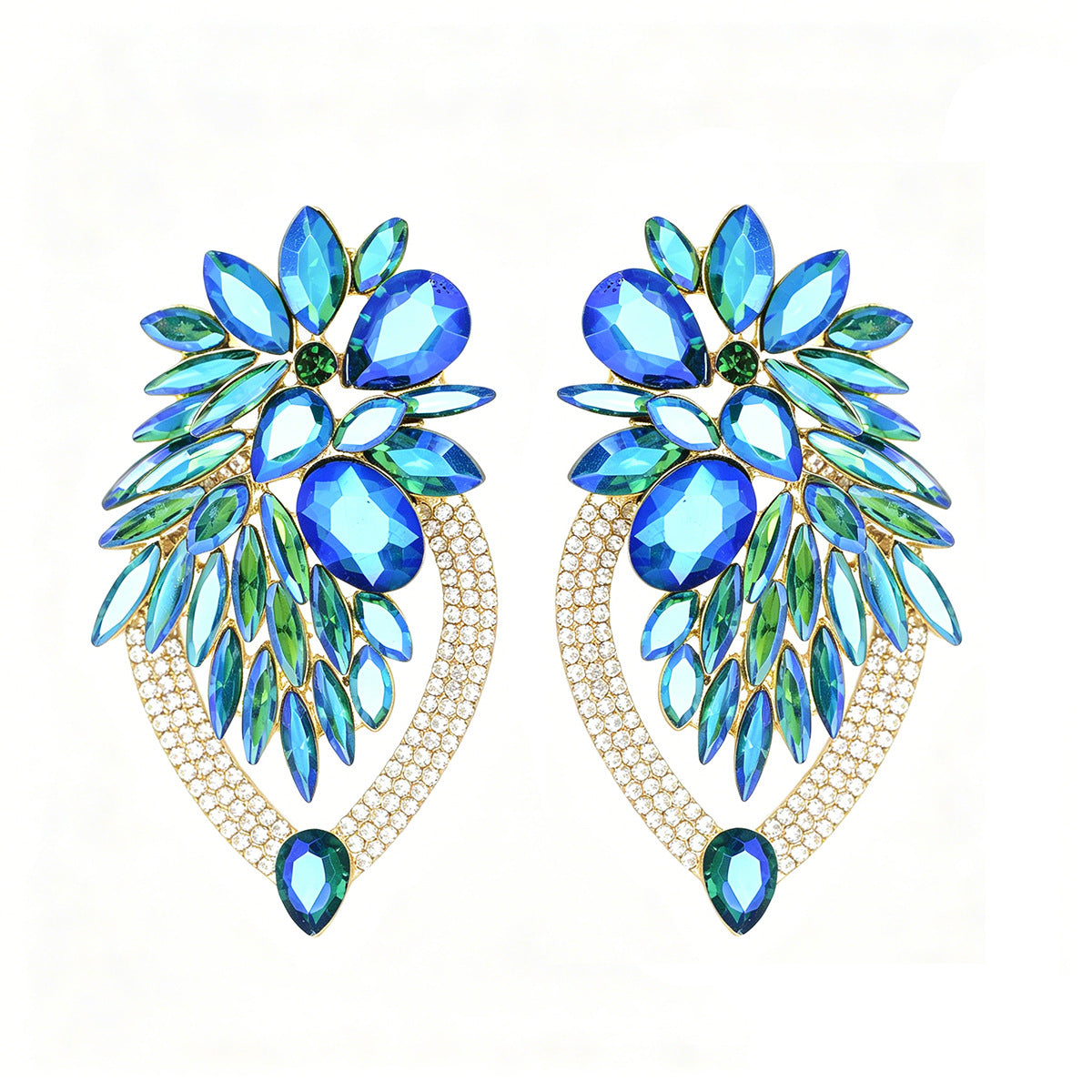 Elegant Long Crystal Dangle Earrings - High-End Fashion Drop Earrings, Perfect For Dinner Stage Photoshoot Aesthetic Outfits