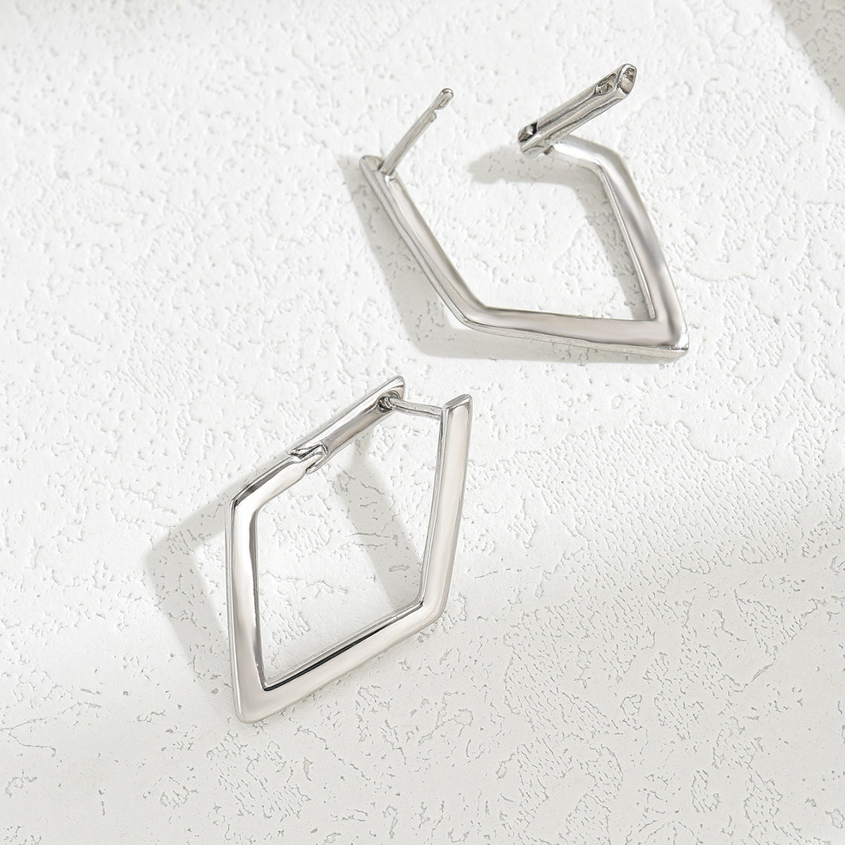 Hot Selling Cross-Border Korean Style Earrings For Women, Minimalist Geometric Quadrilateral Stud Earrings, Niche Elegant Daily Ear Jewelry