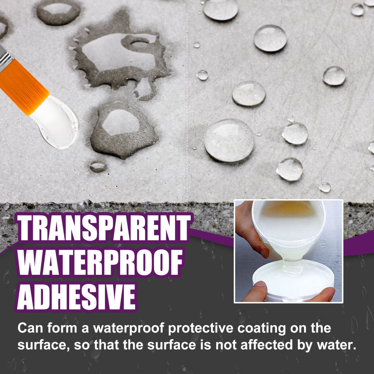 Cross-border Jue-fish Transparent Waterproof Adhesive For Balcony, Kitchen, Exterior Wall, And Roof Leak Repair Without The Need To Remove Tiles.