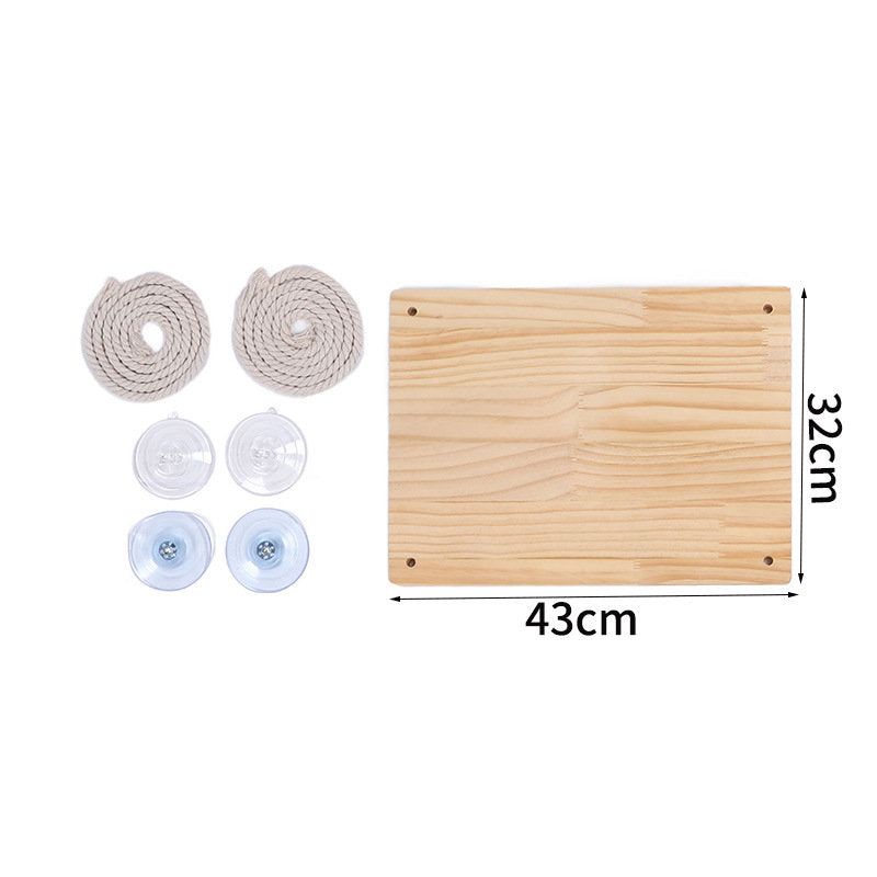 Wooden Pet Hammock With Suction Cups