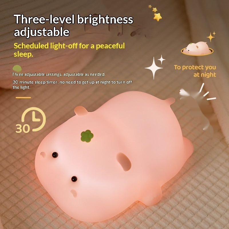 Creative Hippo Silicone Bedroom Decor Eye Care Sleep Night Light