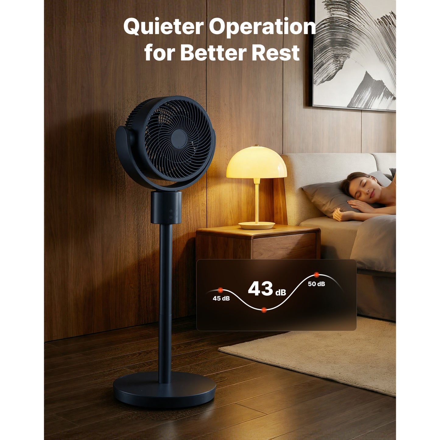 7-Inch Pedestal Fan, Oscillating Standing Floor Fan With DC Motor, Remote Control, 12 Speeds & 3 Modes, 15H Timer, Adjustable Height, Quiet For Home, Bedroom, Living Room, Study Room, Blue Gray