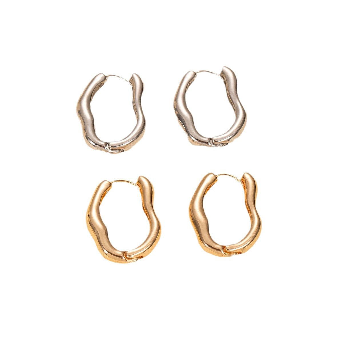 European And American Fashion Irregular Oval Ear Clips