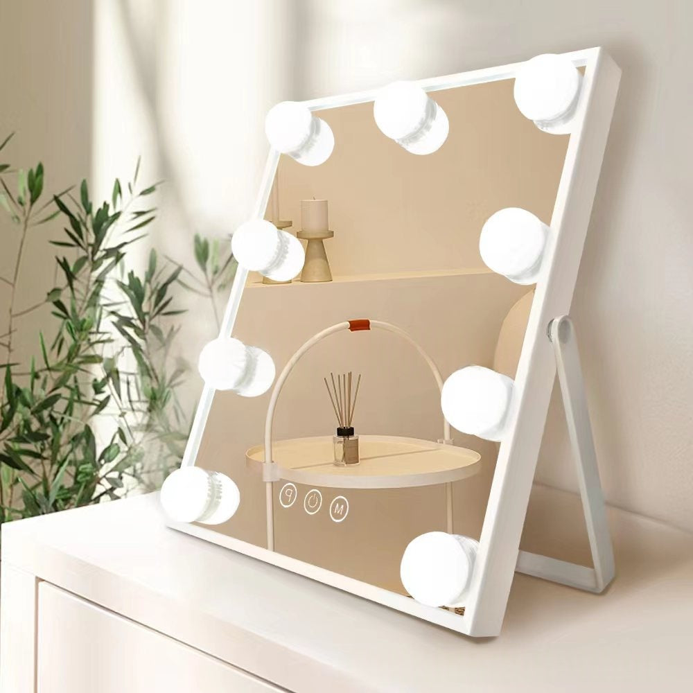 Three-Color 9-Light LED Makeup Mirror With Bulb Design