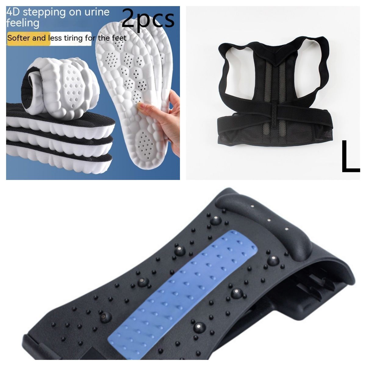 4D Cloud Technology Pu Massage Instep Insole High Elastic Shock Absorption