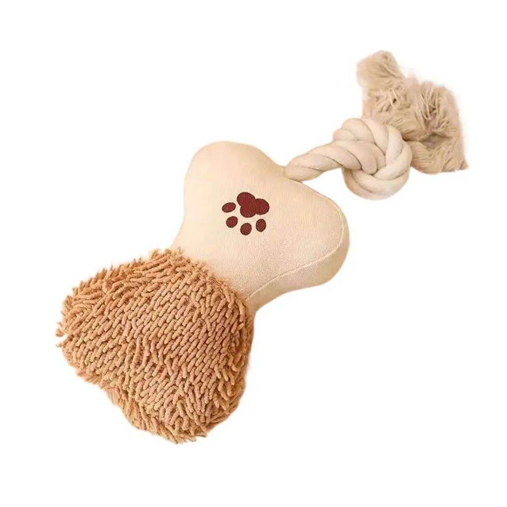 Pet Cotton Rope Toy Dog Sound Canvas Molar Teeth Cleaner Bite-resistant Rope Knot Training Dog Toys Dog Toothbrush Dog Toys