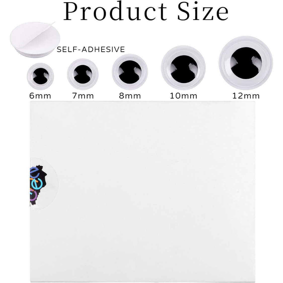 DECORA 500 Pieces 6mm 12mm Black Wiggle Googly Eyes With Self Adhesive For Crafts Decorations