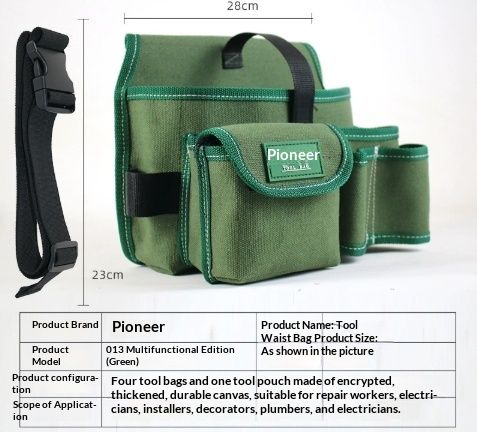 Canvas Waist Compact And Portable Multi-functional With A Thickened Designideal For Tools