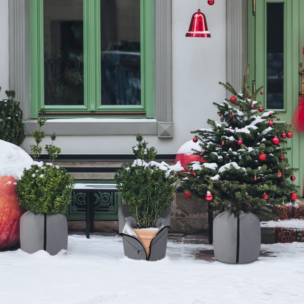 2-Piece Thermal Pot Cover,45x50cm Potted Plant Protection Bags With Zipper And Drawstring—Winter Protection For Potted Plants Against Frost,Winter Protection Pots For Palm Trees, Outdoor Use