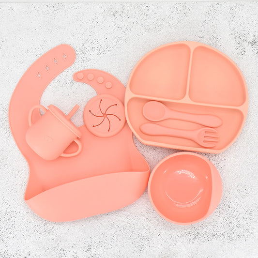 Food Grade Silicone Feeding Cutlery Set Children's Dinner Plate