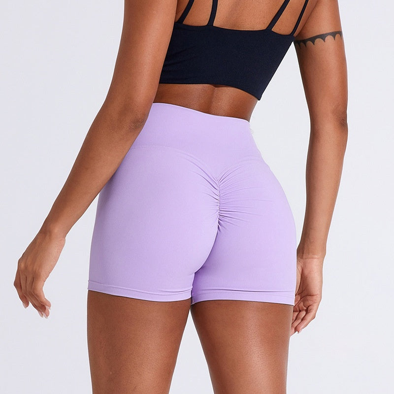 Summer Womens European And American-Style Peach-Shaped Butt-Lifting Fitness Pleated High-Waist Yoga Pants