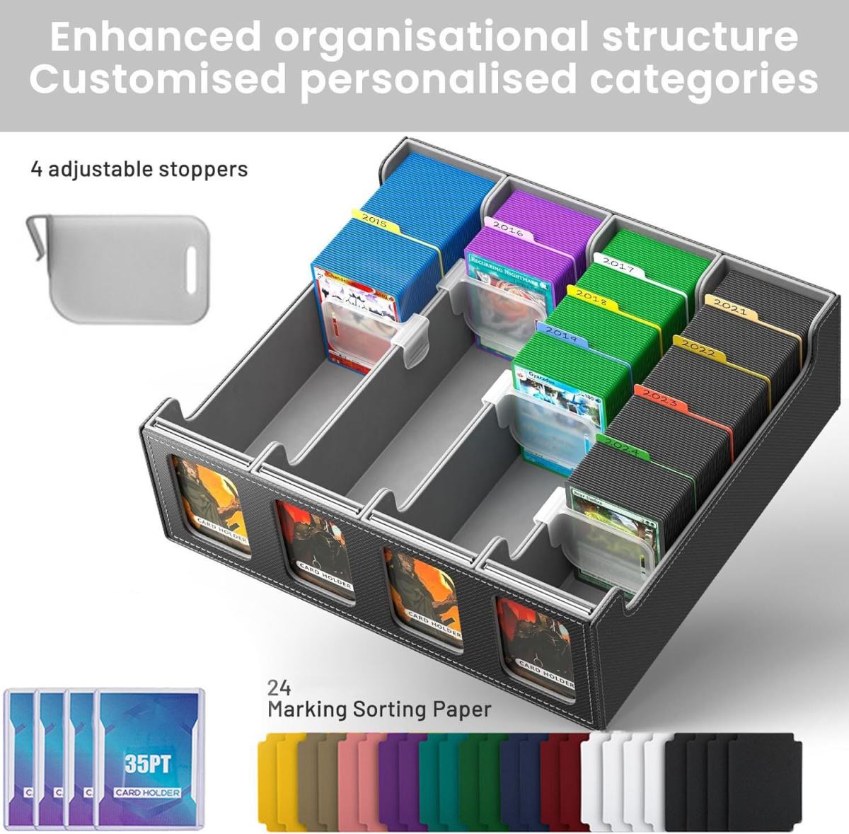 Magic Trading Leather 3000 Cards Deck Box Card Storage Box For TCG MTG Yugioh UK