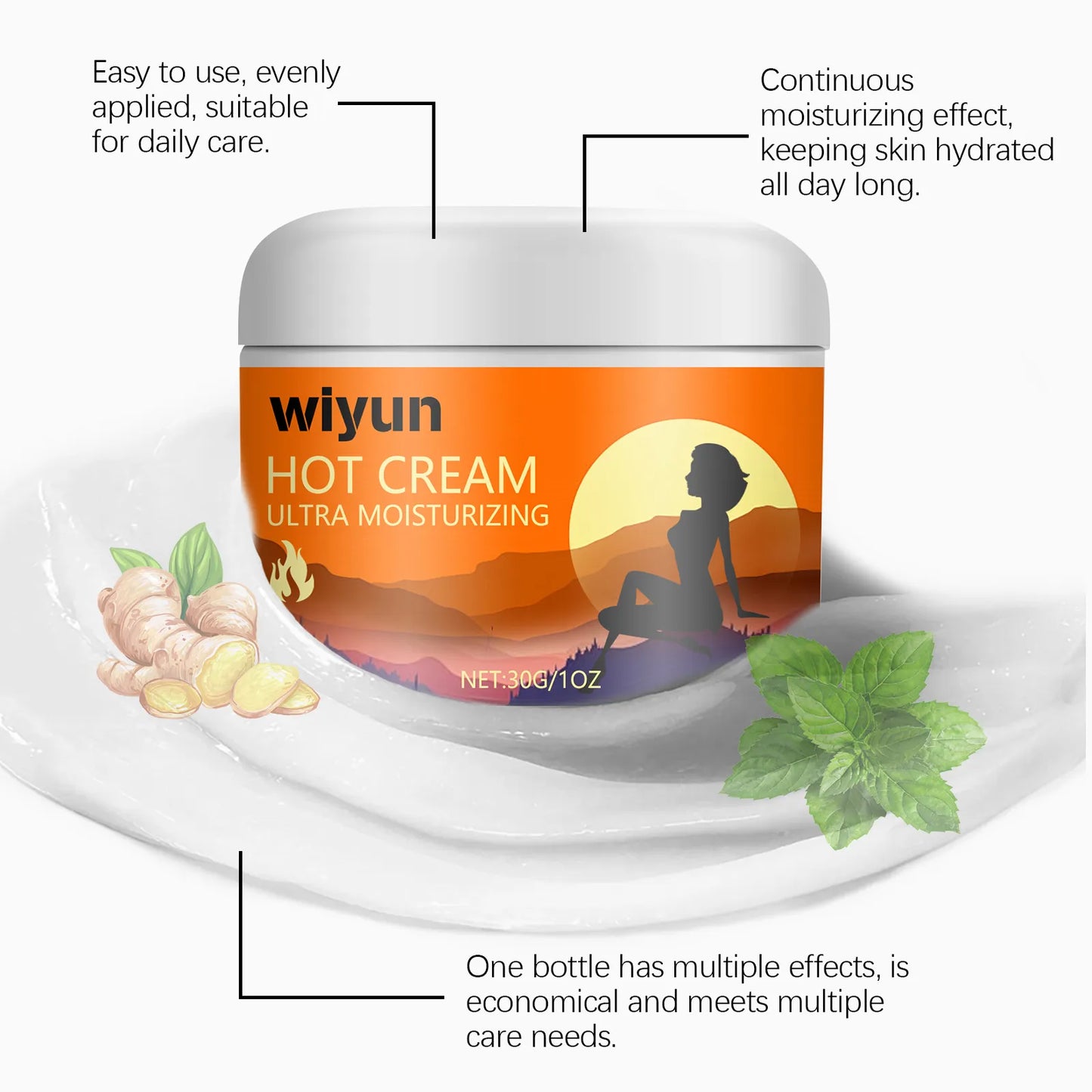 wiyun Hot Cream Ultra Moisturizing, Full body-care Firming Skin Show Body Light Body Moisturizing Body Care Cream