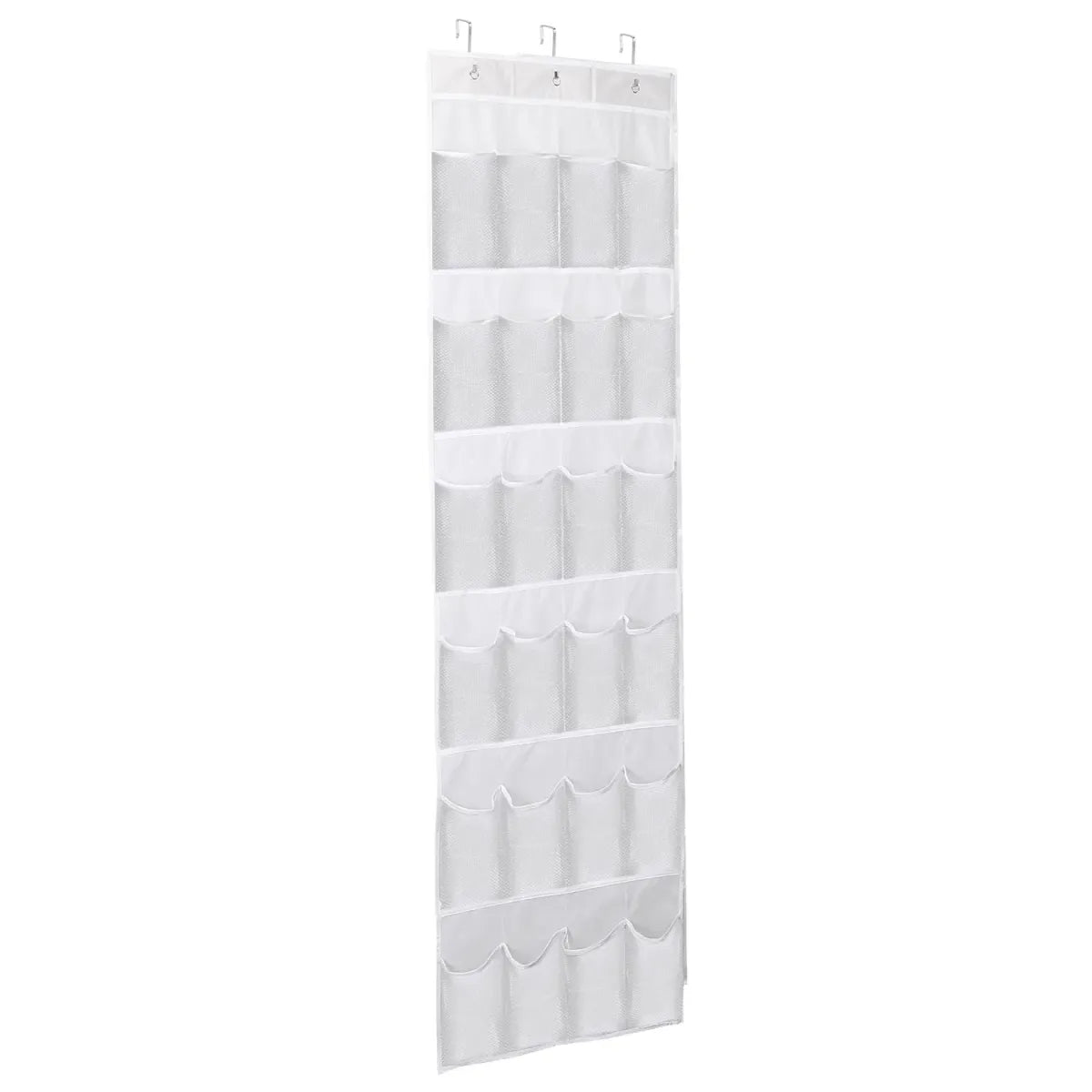 1Pc Over The Door Shoes Rack 24-Pocket Crystal Clear Organizer 6-Layer Hanging Storage Shelf For Shoes Slippers Small Toys Closet Cabinet