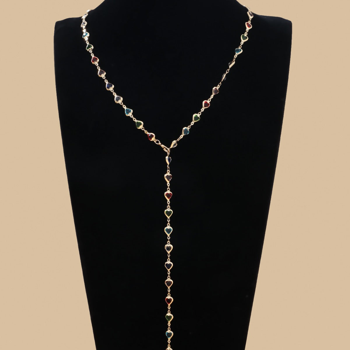 Cross-Border European Fashion Jewelry, Colorful Crystal Chain Necklace, Sweet Tassel Alloy Multi-Layer Clavicle Chain For Women