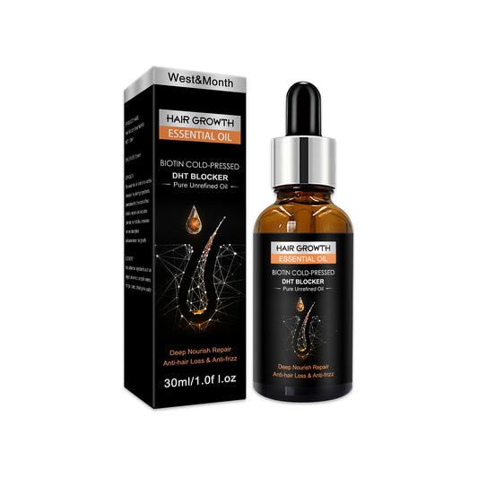 West&Month Hair Growth Essential Oil, Dense Hair Growth Repair Dry Hair And Moisture Hair Essence