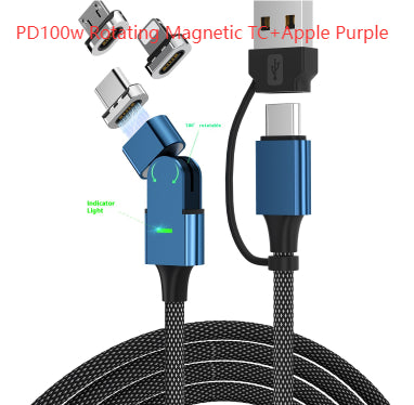 Magnetic Suction Head Data Dual-type-c Suitable For Mobile Phone Charging Cable