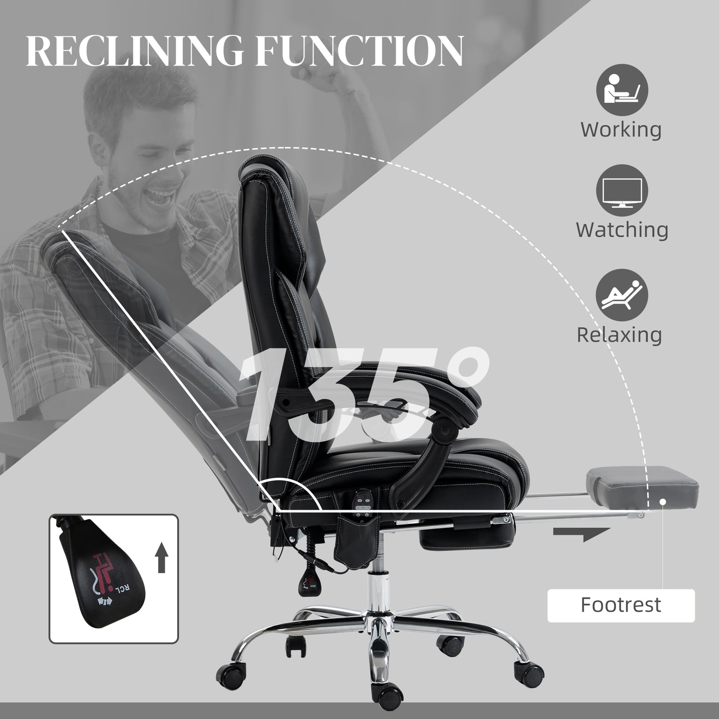 6 Point Vibration Massage Office Chair with Heat