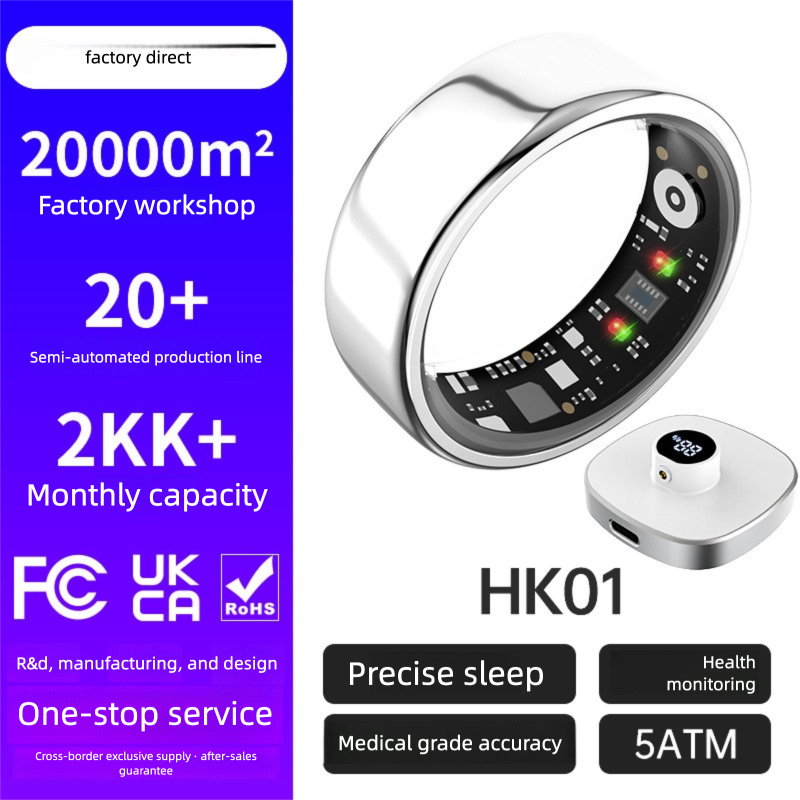 Smart Ring Heart Rate Blood Oxygen Sleep Monitor Step Counter & Female Cycle Tracker